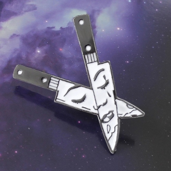 Jewelry - NEW Best Friends BFF Woman Knives Enamel Pin